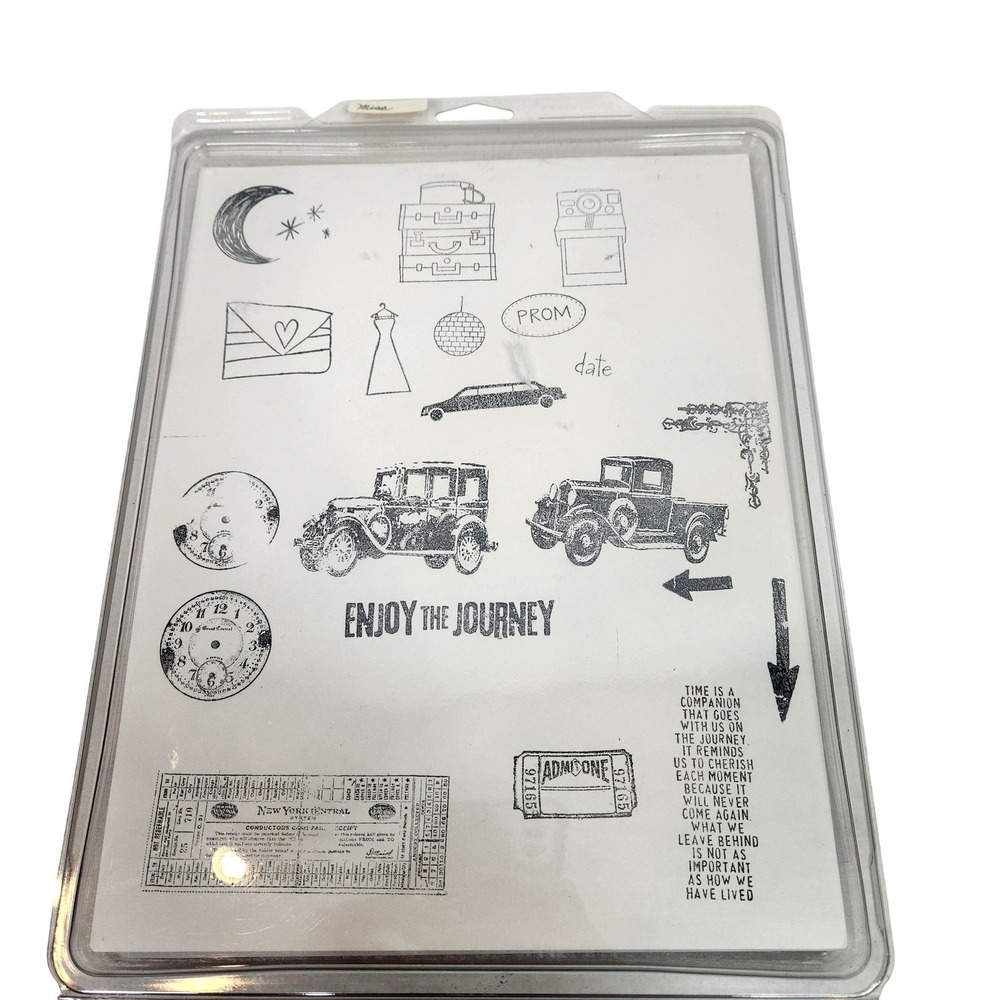 Mixed‎ Brands Travel Basket Rubber Cling Unmounted Stamps Lot Red Clear Themes